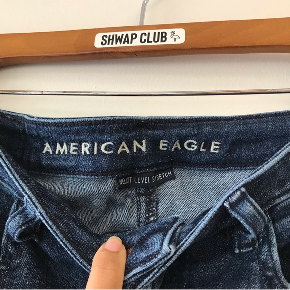 AMERICAN EAGLE OUTFITTERS Highest rise jegging dark blue jeana - Picture 3 of 5
